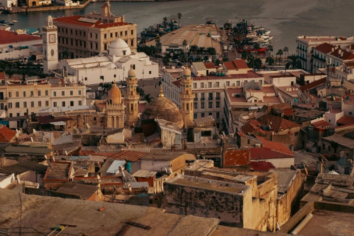 The Casbah of Algiers seen from above, over the bay