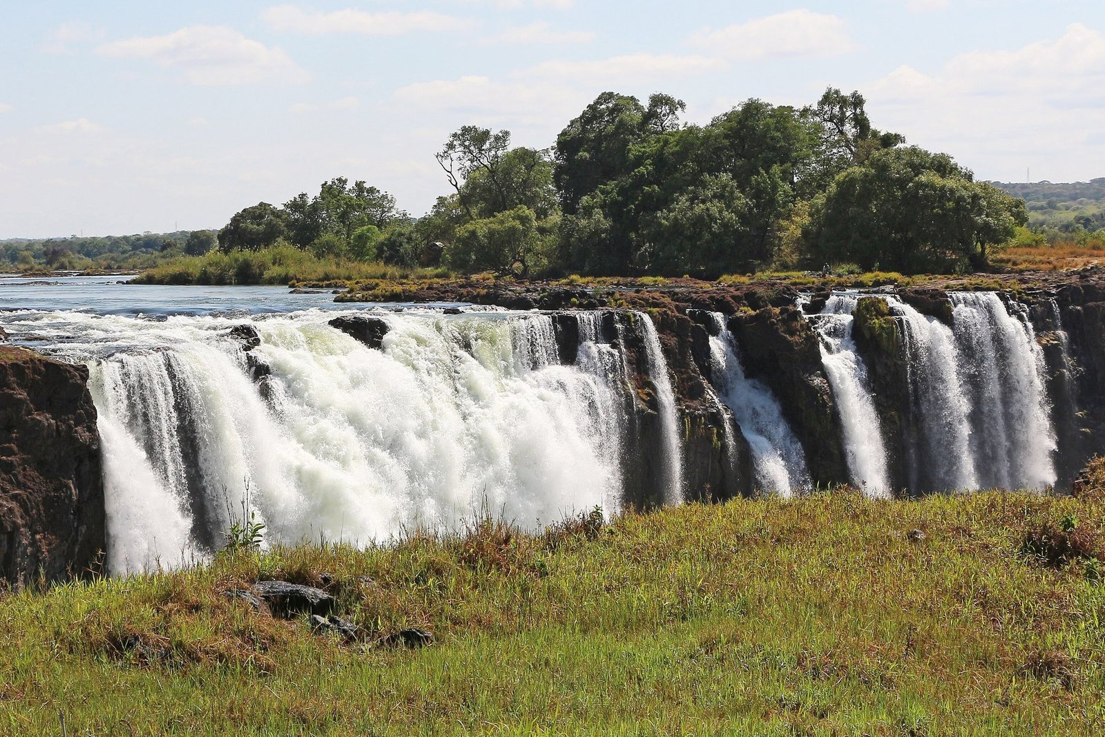 The Victoria Falls seen from the Zimbabwean side